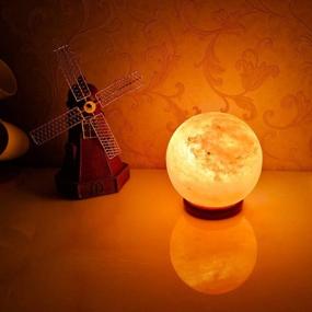 img 3 attached to 🎁 Pursalt Large Hand Carved Pink Crystal Rock Salt Lamp with Taly Wood Base - 6 inches/15cm - Perfect Christmas Gift, Home Décor, Table Lamp - Includes Extra 2 Replacement Bulbs and Globe