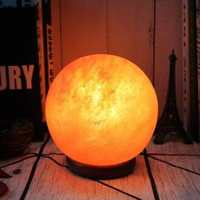 img 2 attached to 🎁 Pursalt Large Hand Carved Pink Crystal Rock Salt Lamp with Taly Wood Base - 6 inches/15cm - Perfect Christmas Gift, Home Décor, Table Lamp - Includes Extra 2 Replacement Bulbs and Globe