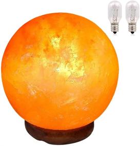 img 4 attached to 🎁 Pursalt Large Hand Carved Pink Crystal Rock Salt Lamp with Taly Wood Base - 6 inches/15cm - Perfect Christmas Gift, Home Décor, Table Lamp - Includes Extra 2 Replacement Bulbs and Globe