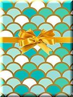 beach mermaid scale wrapping paper logo