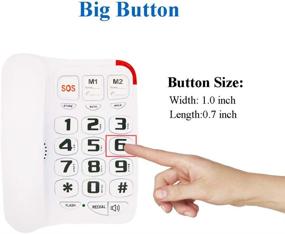 img 3 attached to Senior-Friendly Big Button Corded Phone with 3 One-Touch Speed Dial - HePesTer P-45 Picture Care Phone with Memory Protection, Wall Mount Option, and SOS Emergency Features