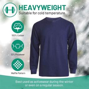 img 1 attached to 🔥 Stay Warm and Stylish with JMR Men's Heavy Weight Long Sleeve Waffle Thermal Shirt Crew Neck Top Underwear - Available in Various Colors and Sizes!