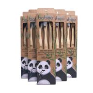 🌿 baboo organic bamboo natural wooden toothbrush - eco-friendly - bpa free - ultra soft bristles with activated charcoal - safe for adults, kids & pets - 3 pack logo