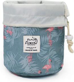 img 3 attached to Drawstring Portable Cosmetic Organizer Flamingo