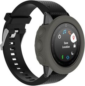 img 2 attached to 📱 AWINNER Защитный силиконовый чехол для Garmin Fenix 5/5S/5X Sapphire - Ударопрочный, устойчивый к разбитию чехол для Garmin Fenix 5X, Fenix 5, Fenix 5S Sapphire (черный, серый, графит, Garmin Fenix 5)