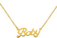 💖 18-inch gold plated s925 sterling silver necklace for women and girls - raelyn&baby/angel word pendant logo