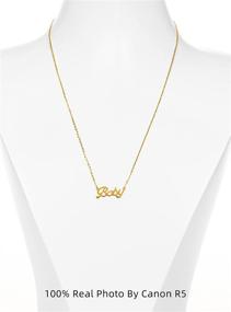 img 2 attached to 💖 18-Inch Gold Plated S925 Sterling Silver Necklace for Women and Girls - Raelyn&BABY/ANGEL Word Pendant