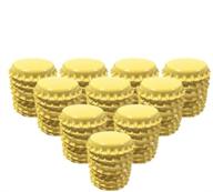 haworths 100 pcs double-sided printed crown bottle caps for hair bows, diy pendants or craft scrapbooks - yellow logo