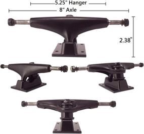 img 3 attached to 🛹 VJ 5.25 Skateboard Truck (139mm) with Skateboard Wheels, Bearings, Riser Pads, and Screws