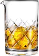 🍹 hiware professional 24 oz cocktail mixing glass - thick bottom seamless crystal mixing glass logo