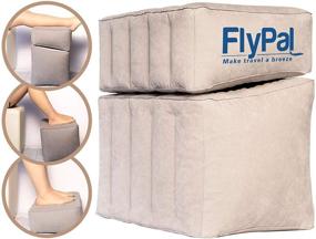 img 4 attached to 🛫️ FLYPAL Inflatable Foot Rest and Blow-Up Pillow Cushion Combo for Ultimate Air Travel Comfort and Kids' Long Flight Sleep, U.S Patented Design, 17"x11"x17", Grey