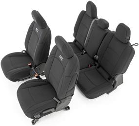 img 4 attached to 🚙 2020 Jeep Gladiator Neoprene Seat Covers - Rough Country 91034, Black (No Cup Holder)