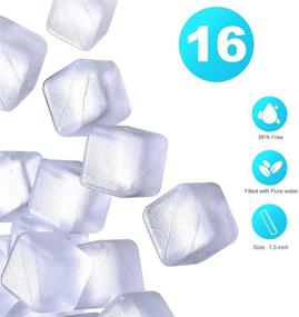 img 3 attached to Alysontech 16-Pack Reusable Ice Cubes Plastic - Large Whiskey Stones for Weddings and Parties - Keep Drinks Cold Longer with Pure Water - Ideal for Lemon Wine - White Clear Color