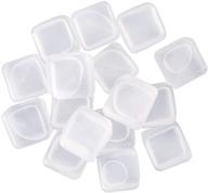 alysontech 16-pack reusable ice cubes plastic - large whiskey stones for weddings and parties - keep drinks cold longer with pure water - ideal for lemon wine - white clear color logo