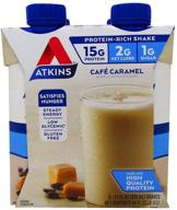 🥤 atkins ready to drink shake cafe carmel - 44z (1 case of 4 shakes) logo