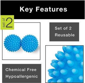 img 1 attached to 🔵 Blue Plastic Dryer Balls with Spikes - Set of 2 - Fabric Softener - Eliminates Wrinkles, Reduces Static - Perfect for Laundry, Clothes, Fabrics