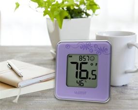 img 2 attached to 🌡️ La Crosse Technology 302-604P Purple Digital Thermometer & Hygrometer Station with Comfort Level Icon for Indoor Use