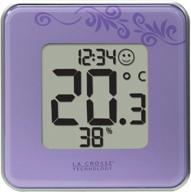 🌡️ la crosse technology 302-604p purple digital thermometer & hygrometer station with comfort level icon for indoor use logo
