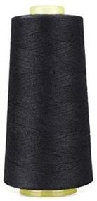 img 3 attached to 🧵 Полиэстеровая швейная нить - 6000 ярдов, черная, универсальные катушки для обивки, холста, штор, бисерных работ и квилтинга.