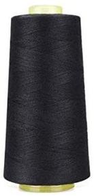 img 3 attached to 🧵 Polyester Sewing Thread - 6000 Yards, Black, All-Purpose Spools for Upholstery, Canvas, Drapery, Beading, and Quilting