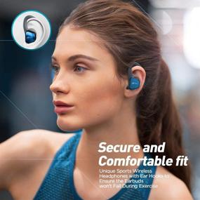 img 2 attached to Беспроводные наушники Vidonn True: водонепроницаемые, спортивные наушники Bluetooth с микрофоном и чехлом для зарядки - идеальное решение для занятий спортом, тренировок в зале.