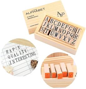 img 2 attached to Vintage Wooden Rubber Stamp Alphabet Set - 26 Pcs Capital Letter Stamps for DIY Crafts, Card Making, and Scrapbooking