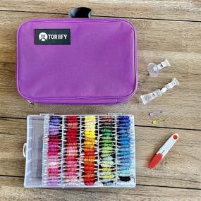 img 2 attached to 🌈 Toriify Friendship Bracelet String: Premium Embroidery Floss Set | 100 Vibrant Colors, Matching DMC Yarn Color Chart | Durable Cross Stitch Thread Kit with Storage Box & Elegant Carrying Bag