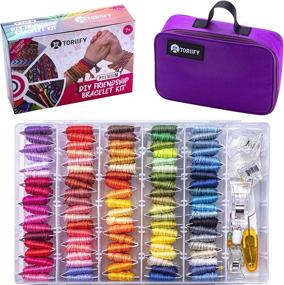 img 4 attached to 🌈 Toriify Friendship Bracelet String: Premium Embroidery Floss Set | 100 Vibrant Colors, Matching DMC Yarn Color Chart | Durable Cross Stitch Thread Kit with Storage Box & Elegant Carrying Bag