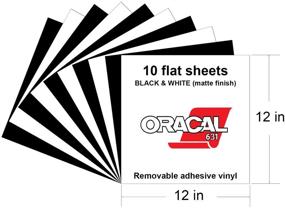 img 3 attached to 🖤 Pack of 10 Matte Black & White Oracal 631 Vinyl Sheets with Removable Adhesive – Ideal for Indoor/Outdoor Marking, Lettering, Decorating, Wall Décor, Window Graphics – Compatible with Any Cutting Machine