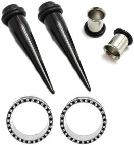 img 3 attached to 💎 Zaya Body Jewelry Assortment: 8 Pairs of Ear Plugs, Tapers, Spirals, Tunnels & Gauges - Sizes 8g-5/8