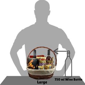 img 1 attached to 🍷 Trebisky Wicker Basket with Cello Wrap: The Ultimate DIY Gift Set for Wine, Picnics, and More! (Brown 3PK)