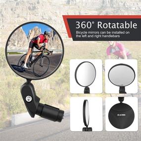 img 2 attached to 🚲 Enhance Your Safety with Zacro Bike Mirror - 2pcs Handlebar Mount Rear View Mirrors & Aluminum Bike Bell for Mountain Road Cycling