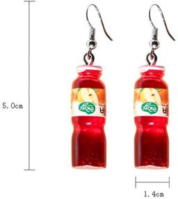 img 3 attached to 💦 Bohemian Water Bottle Earrings for Women - Trendy 4-Pair Set of Lightweight Acrylic Dangle Drops - Unique Jewelry Gifts for Girls