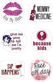 img 3 attached to 🍷 Wine Glass Stickers, Set of 12 Static Cling Wine Markers, Reusable Funny Stickers for Wine Glasses, Ideal Wine Charms Alternative and Party Supplies