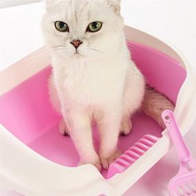 img 3 attached to 🐾 STOBOK Pink Open Top Large Cat Litter Box Pan - Pet Accessories for Cat Litter - Improved SEO