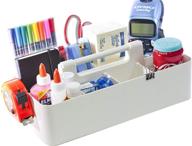 new! enjoy organizer - office storage portable organizer diy basket caddy -made in usa (ivory) logo