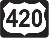 🚬 нарезка дорожного знака "420" beistle 54679, 13,5 дюйма, черно-белая логотип