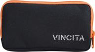 🚲 vincita essentials case - water-repellant cycling wallet with 600d polyester storage pouch - perfect for road bike cyclists to safely organize spare tubes, tyre levers, keys, cards, and phone (black/orange) logo