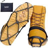 👞 sfee ice cleats: premium ice grips crampons for shoes/boots - anti-slip traction for outdoor activities - adjustable with 2 velcro straps логотип