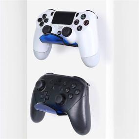 img 1 attached to 🎮 OAPRIRE Wall Mount Controller Holder Stand (2 Pack) - Optimal Display and Storage for Modern & Retro Controllers - Universal Controller Hanger Kit with Cable Clips - Elevate Your Gaming Headquarters (Blue)
