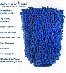 img 3 attached to 🚗 Ultimate Cleaning with Apex Microfiber Car Wash Mitts: Scratch-Free & Lint-Free 2 Pack for a Superior Car Detailing Experience - Ideal for Wet or Dry Use; Turbo Through Dirt with 2 Mitts!