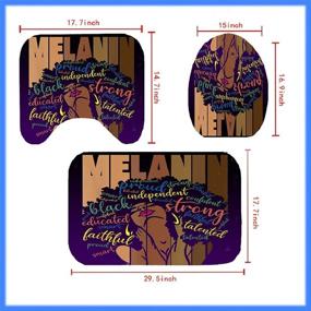img 2 attached to Non-Slip African American Shower Curtain Set - 4PCS Bathroom Sets with Rugs, Toilet Lid Cover, and Bath Mat featuring Quotes of Strong Black Women. Waterproof Fabric Shower Curtains and Accessories for Bathroom.