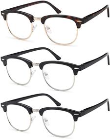 img 4 attached to Unisex Gamma Ray Reading Glasses Bundle - 3 Pairs of Classic Readers for Men and Women: Optimize Your Search