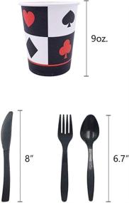 img 1 attached to Get the Ultimate Casino Party Decorations Kit: Balloons, Inflatable Die, Fringe Curtain, Dinnerware Set, Utensils, & Banner (Serves 16 Guests - 141 Piece Set)