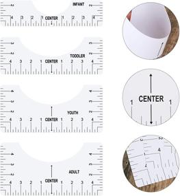 img 3 attached to JOLIXIEYE 4PACK T-Shirt Alignment Ruler - Vinyl Tshirt Ruler Guide for Perfect Centering - Fashion Center Design Rulers for Sublimation Designs on T-Shirt - HTV Alignment Tool for Adult Youth Toddler Infant Apparel