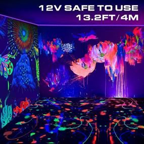 img 2 attached to YeeSite 33ft UV LED Black Lights Strip Kit - Remote Control, 600 Units Lamp Beads, 12V/3A - Flexible Blacklight Fixtures for Fluorescent Dance Party, Body Paint & Stage Lighting (10M)