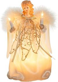 img 3 attached to 🌟 Kurt Adler 10-Light 9-Inch Ivory and Gold Angel Tree Topper