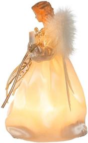img 2 attached to 🌟 Kurt Adler 10-Light 9-Inch Ivory and Gold Angel Tree Topper