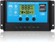 30a solar panel battery charge regulator, adjustable lcd display, pwm auto control, solar panel controller with dual usb output - 12v/24v compatible logo