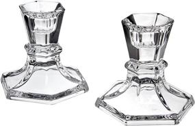 img 1 attached to Enhance Your Décor with Godinger Silver Art Hexagon Crystal Candle Stick Holders - Set of 2